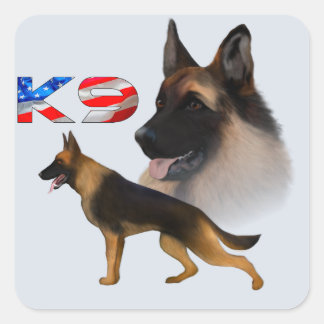 German Shepherd K9 Quadratischer Aufkleber