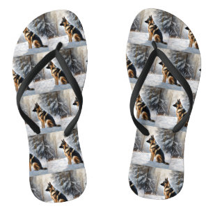 German Shepherd Let It Snow Weihnachten Flip Flops
