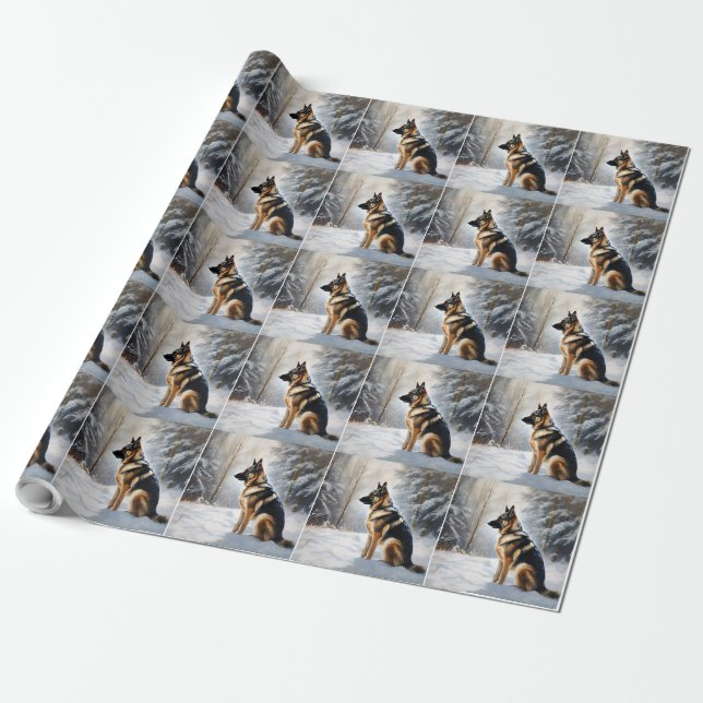 German Shepherd Let It Snow Weihnachten Geschenkpapier (Ungerollt)