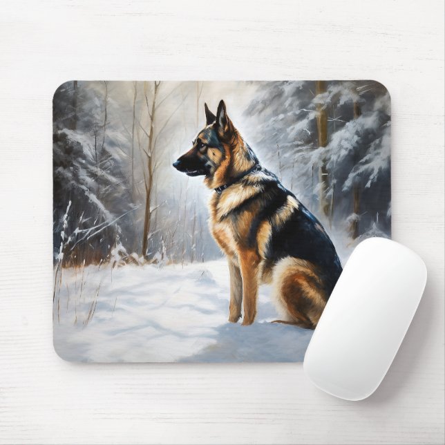 German Shepherd Let It Snow Weihnachten Mousepad (Mit Mouse)