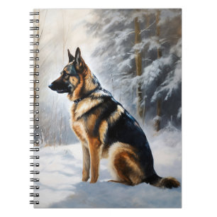 German Shepherd Let It Snow Weihnachten Notizblock