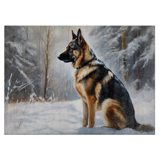 German Shepherd Let It Snow Weihnachten Schneidebrett (Vorderseite)