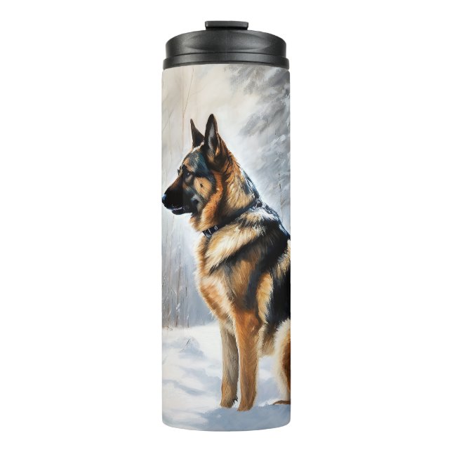 German Shepherd Let It Snow Weihnachten Thermosbecher (Vorderseite)