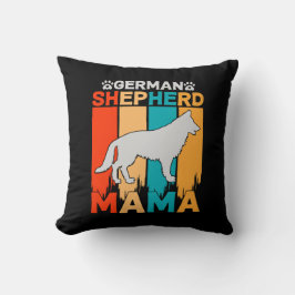 German Shepherd MAMA, Blue Brown on Black Kissen