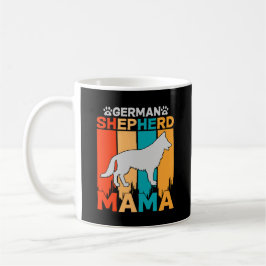 German Shepherd MAMA, Blue Brown on Ladys Black Kaffeetasse
