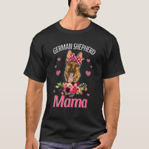 German Shepherd Mama German Shepherd Floral Mother T-Shirt