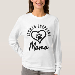 German Shepherd Mama Heart Dog Paw German Shepherd T-Shirt