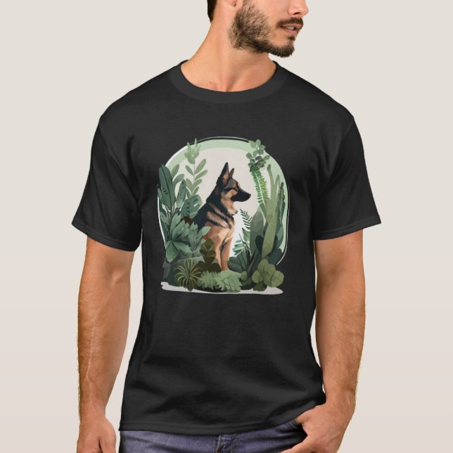 German Shepherd Mama Plant  Dog T-Shirt (Vorderseite)