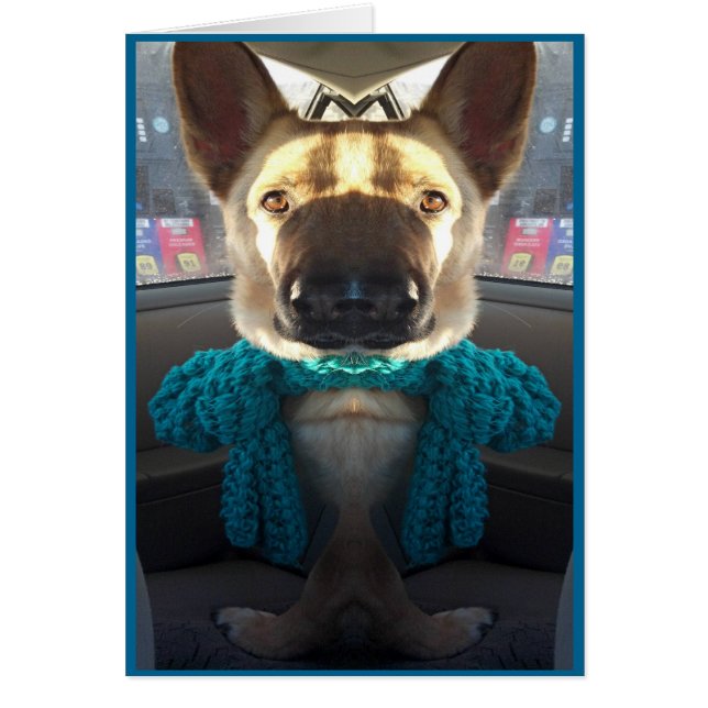 German Shepherd Mirrored Verzerrung Thank You Card (Vorne)