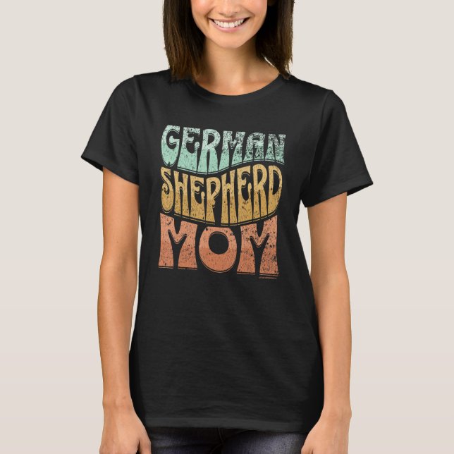 German Shepherd Mom Vintage Dog Mom T-Shirt (Vorderseite)