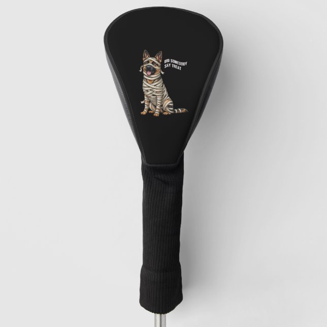 German Shepherd Mummy Halloween Dog Golf Headcover (Vorderseite)