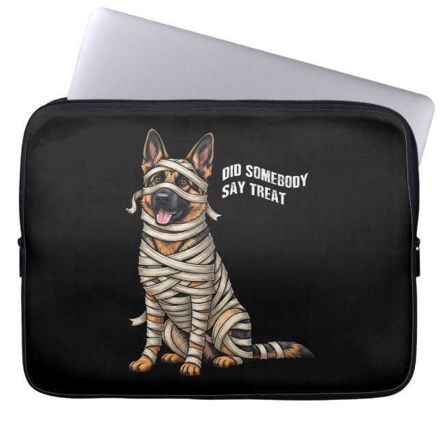 German Shepherd Mummy Halloween Dog Laptopschutzhülle (Vorderseite)