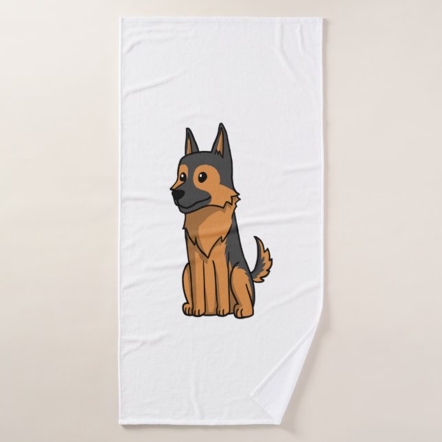German Shepherd Niedlich Cartoon Badehandtuch (Badehandtuch)