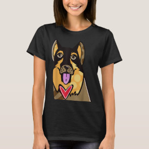 German Shepherd Niedlich Cartoon Dog Pop-Art Souve T-Shirt