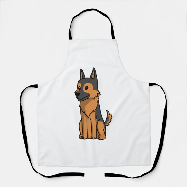 German Shepherd Niedlich Cartoon Schürze (Vorderseite)