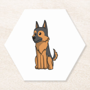German Shepherd Niedlich Cartoon Untersetzer