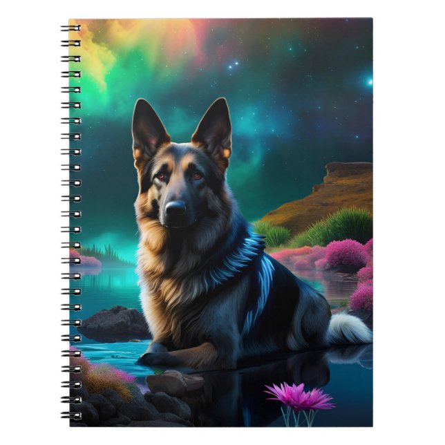 German Shepherd on a Alien World Notizblock (Vorderseite)