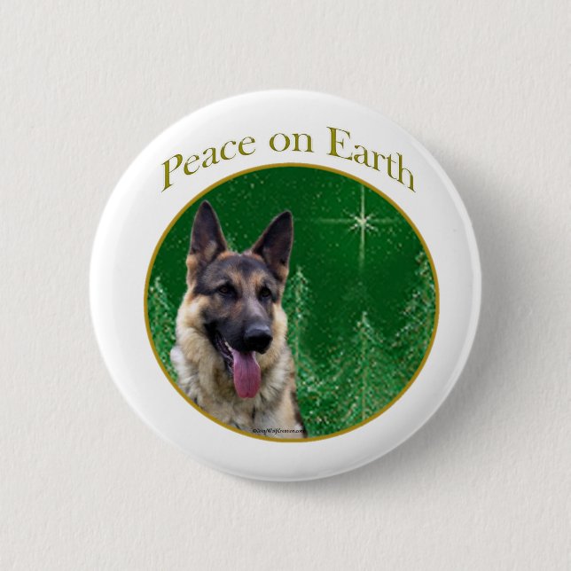 German Shepherd Peace Button (Vorderseite)