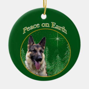 German Shepherd Peace Keramik Ornament