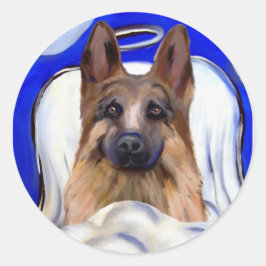 German Shepherd PET ANGEL Runder Aufkleber