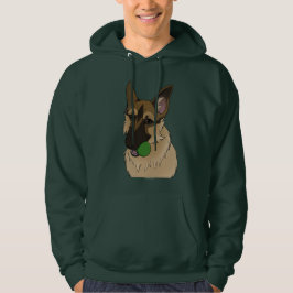 German Shepherd Play Time with Ball Hoodie