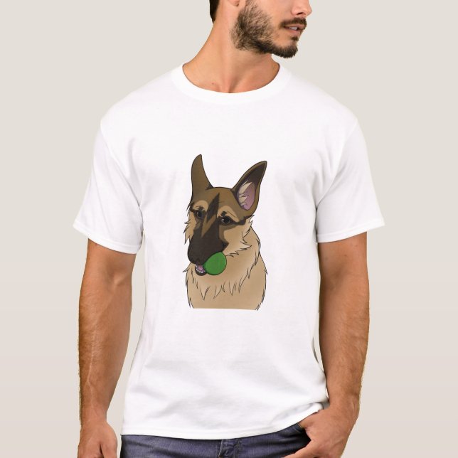 German Shepherd Play Time with Ball T-Shirt (Vorderseite)