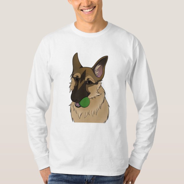 German Shepherd Play Time with Ball T-Shirt (Vorderseite)