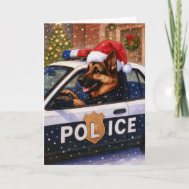 German Shepherd Police Holiday Card Feiertagskarte