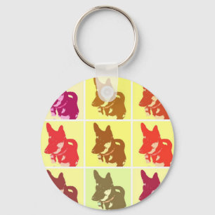 German Shepherd PopArt Schlüsselanhänger