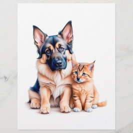 German Shepherd Puppy And Maincoon Kitten Flyer