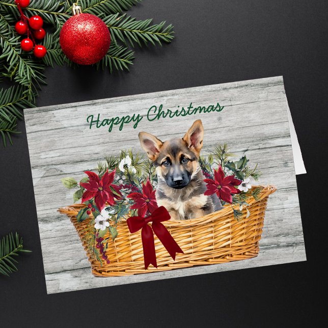 German Shepherd Puppy Basket Holiday (Von Creator hochgeladen)