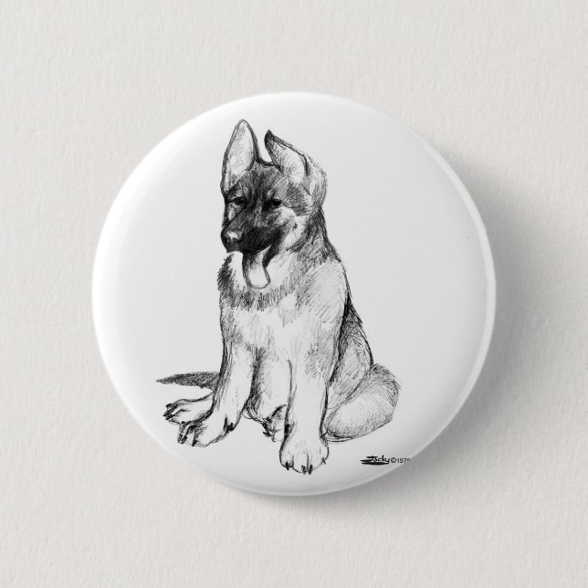 German Shepherd Puppy Button (Vorderseite)