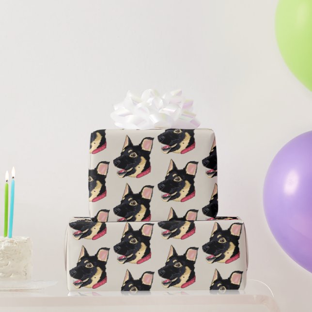 German Shepherd Puppy Dog Lover Geschenkpapier (Partygeschenke)