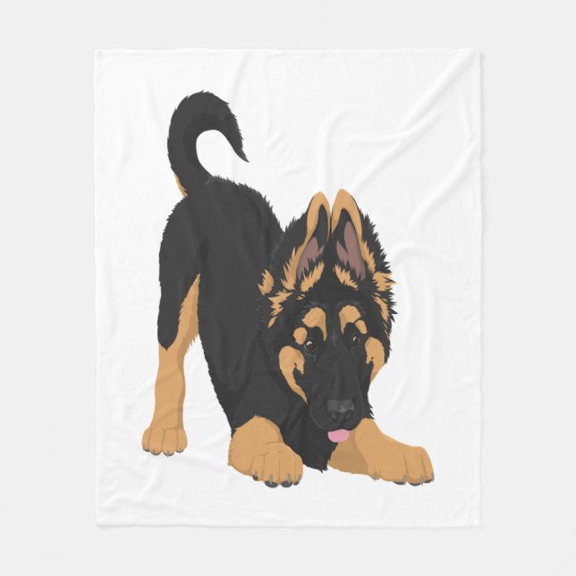 German Shepherd Puppy Fleecedecke (Vorderseite)