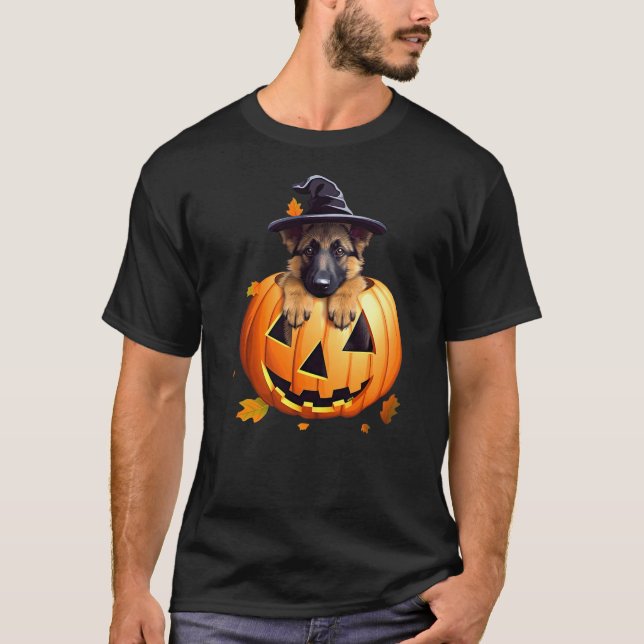 German Shepherd Puppy Halloween Magic T-Shirt (Vorderseite)
