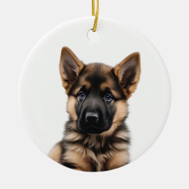 German Shepherd Puppy Keramik Ornament (Vorne)