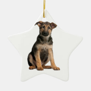 German Shepherd Puppy Keramikornament