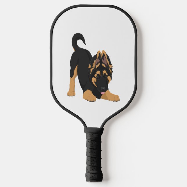 German Shepherd Puppy Pickleball Schläger (Vorderseite)