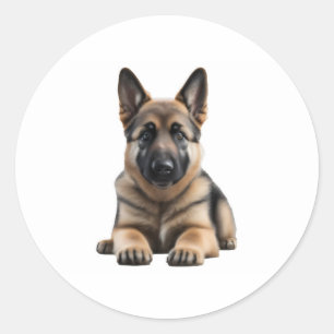 German Shepherd Puppy Runder Aufkleber