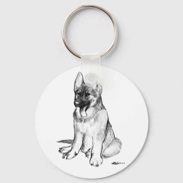 German Shepherd Puppy Schlüsselanhänger (Vorderseite)