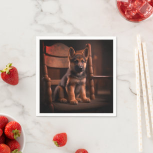 German Shepherd Puppy Serviette