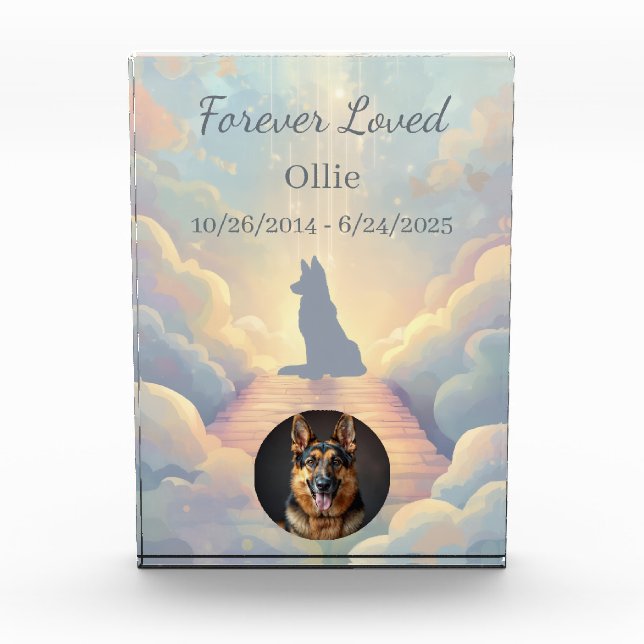 German Shepherd Rainbow Bridge Acrylic Photo Block (Vorderseite)