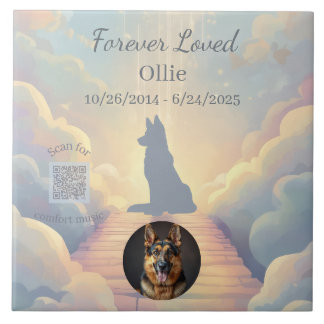 German Shepherd Rainbow Bridge Photo Tile Fliese