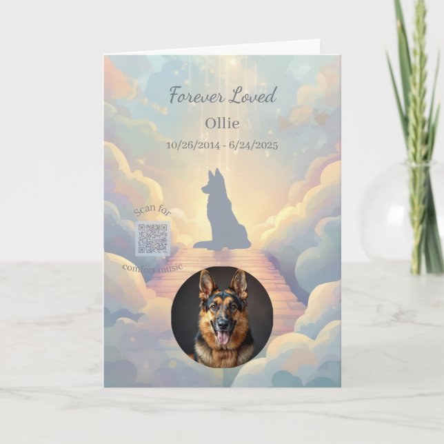 German Shepherd Rainbow Bridge Sympathy Card Karte (Vorderseite)