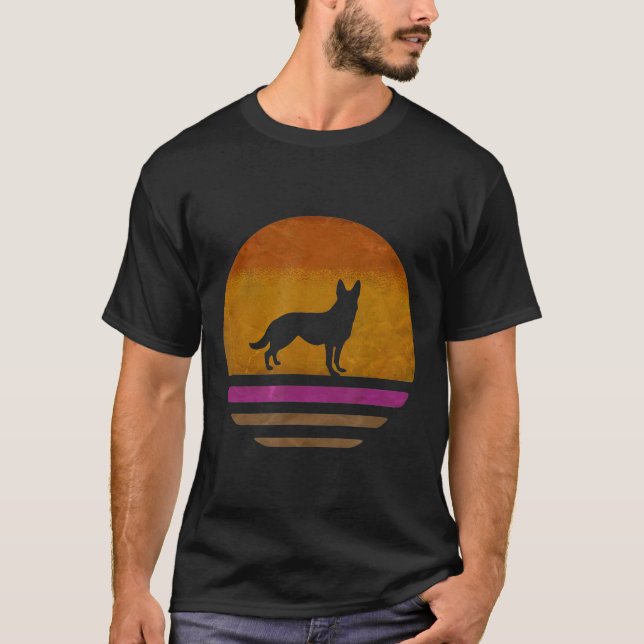 German Shepherd Retro Style T-Shirt (Vorderseite)