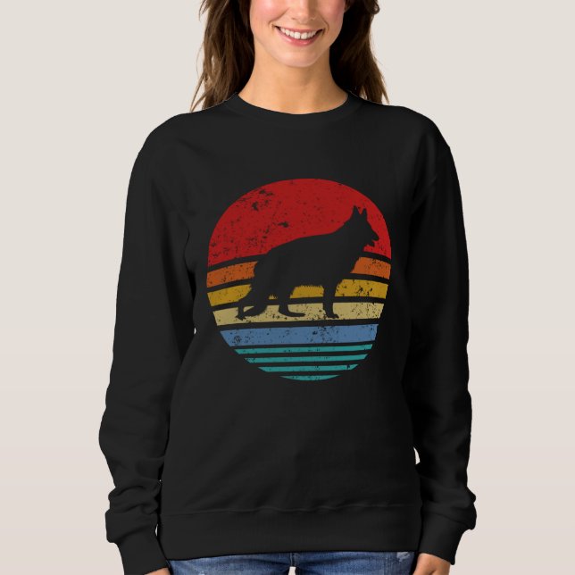 German Shepherd Retro Sunset Distressed Mom Dad Do Sweatshirt (Vorderseite)