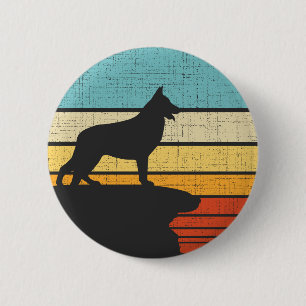 German Shepherd Retro Vintag 60er 70er Dog Owner Button