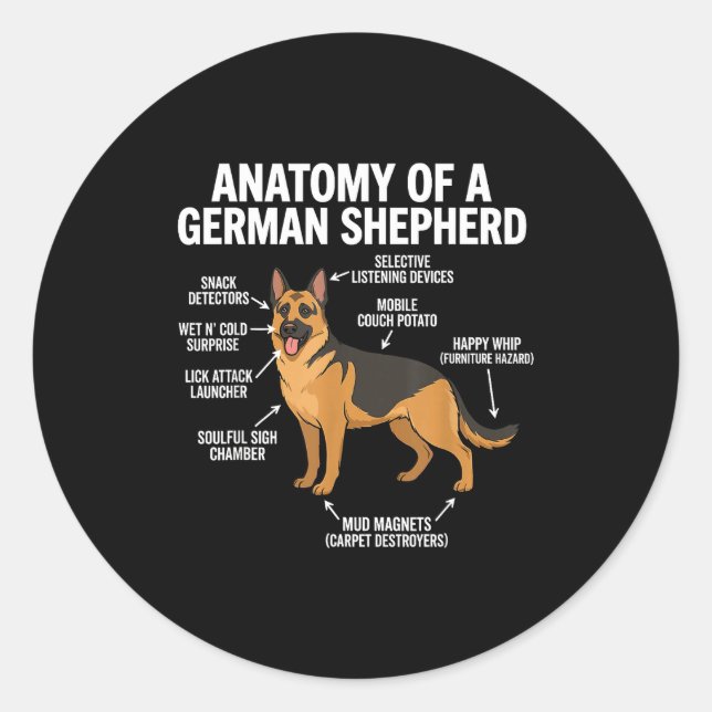 German Shepherd  Runder Aufkleber (Vorderseite)