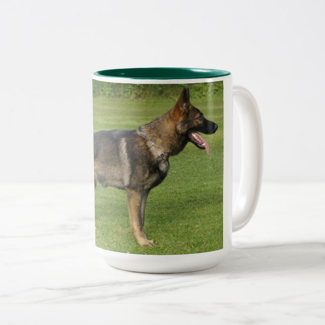German Shepherd Sable Full Zweifarbige Tasse (VorderseiteRechts)