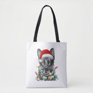 German Shepherd Santa Christmas Tree Lights Xmas B